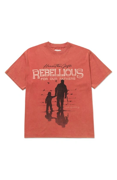Shop Honor The Gift Rebellious For Our Fathers Graphic T-shirt In Brick