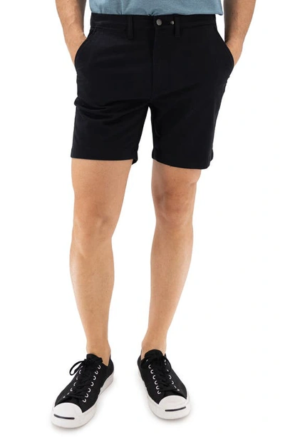 Shop Devil-dog Dungarees 7-inch Performance Stretch Chino Shorts In Black
