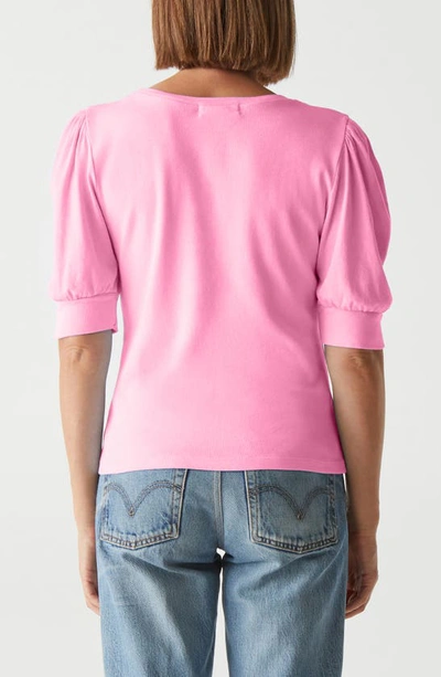 Shop Michael Stars Rosario Puff Sleeve Knit Top In Flamingo