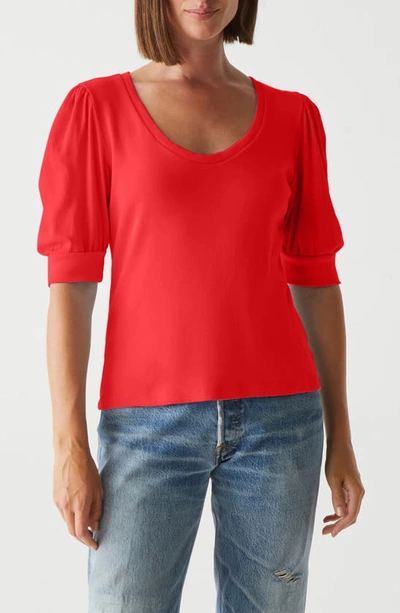 Shop Michael Stars Rosario Puff Sleeve Knit Top In Tamale