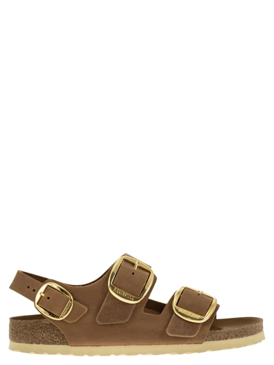Shop Birkenstock Milano Big Buckle Oiled Leather Sandal