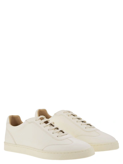 Shop Brunello Cucinelli Deerskin Trainers With Latex Sole