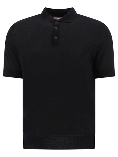 Shop Brunello Cucinelli Polo Shirt In Cotton And Linen Blend