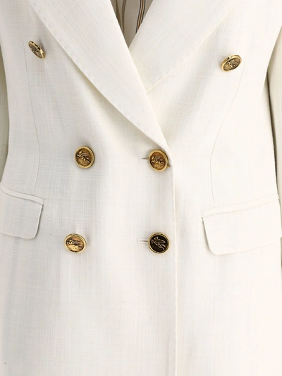 Etro Slub-texture Double-breasted Tailored Blazer