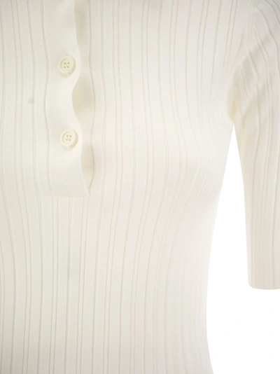 Shop Fabiana Filippi Silk And Cotton Blend Polo Shirt