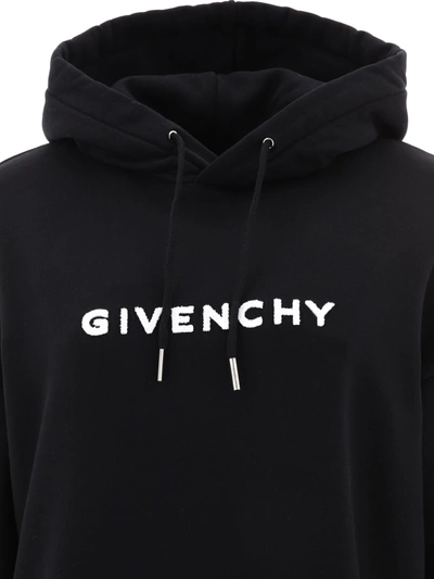 Shop Givenchy Flocked Logo Hoodie