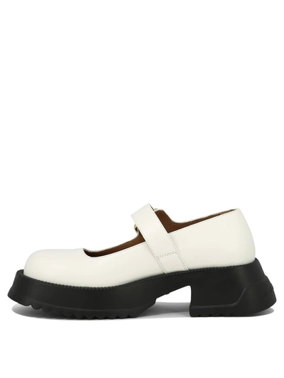 Marni 20mm Mary Jane Leather Shoes In Lily White