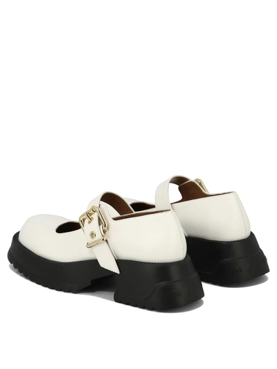 Marni 20mm Mary Jane Leather Shoes In Lily White