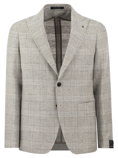 Shop Tagliatore Jacket With Tartan Pattern