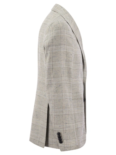 Shop Tagliatore Jacket With Tartan Pattern