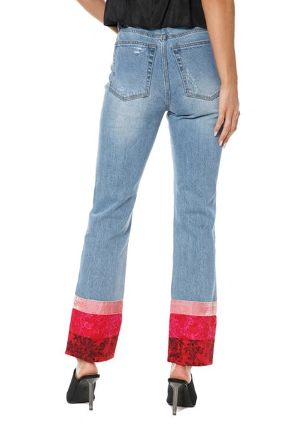 Juicy Couture Venice Satin-trim Straight-leg Jeans In Medium Wash