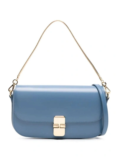Shop Apc A.p.c. Grace Chaine Clutch Bags In Blue