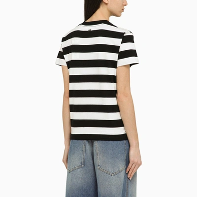 Shop Ami Alexandre Mattiussi Ami Paris Ami De Coeur Striped Black/white T-shirt Women