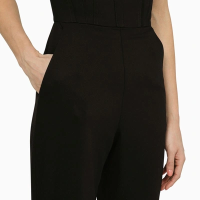 Shop Balmain Black Viscose Jumpsuit With Jewelled Buttons Women