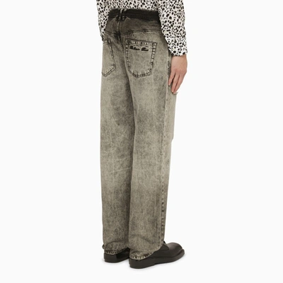 Shop Balmain Light Grey Delavé Denim Jeans Men In Gray