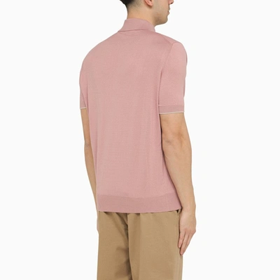 Shop Brunello Cucinelli Classic Dark Blue Polo Shirt Men In Pink