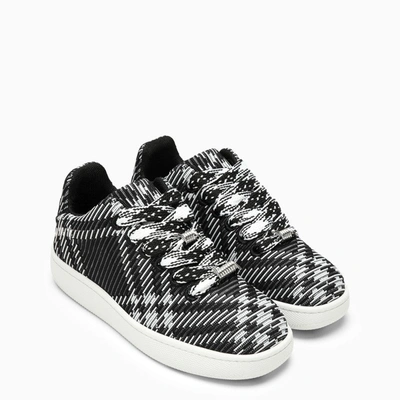 Shop Burberry Black/white Check Pattern Box Sneaker Men