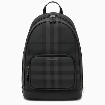 Shop Burberry Charcoal Grey Nylon Backpack Rocco Men In Gray