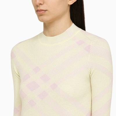 Shop Burberry Check Pattern Wool Sweater Women In Pink
