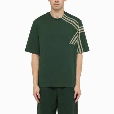 Shop Burberry Green Ivy T-shirt With Check Detail Men