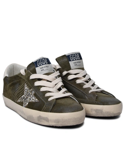 Shop Golden Goose Woman  'super-star Classic' Green Leather Sneakers