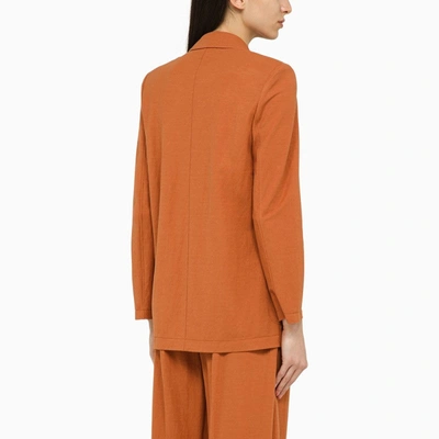 Shop Harris Wharf London Terracotta-coloured Double-breasted Jacket Women In Orange