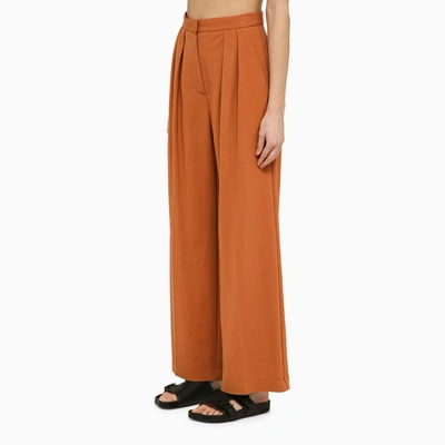 Shop Harris Wharf London Terracotta-coloured Pleated Trousers Women In Orange