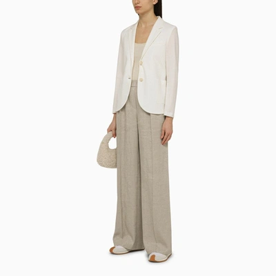 Harris Wharf London Woman Blazer Ivory Size 10 Cotton In White