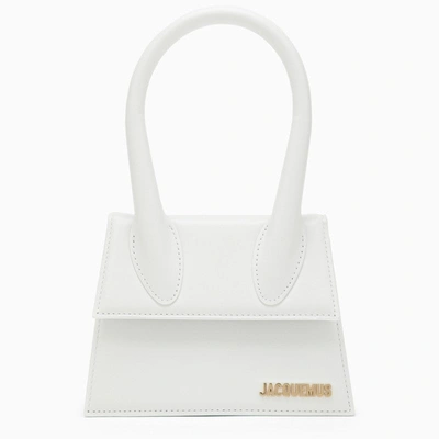 Shop Jacquemus Le Chiquito Moyen White Leather Bag Women
