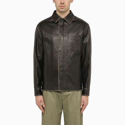 Shop Loewe Black Nappa Shirt-jacket With Anagram Men
