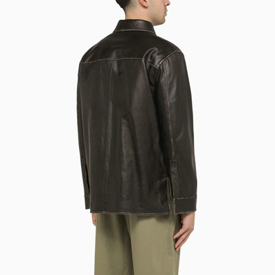 Shop Loewe Black Nappa Shirt-jacket With Anagram Men
