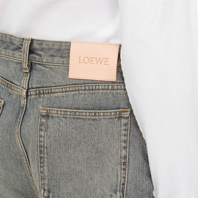 Shop Loewe Blue Washed Wide-leg Jeans Men
