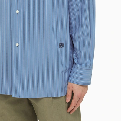 Shop Loewe Stone Blue Striped Long Sleeve Shirt Men