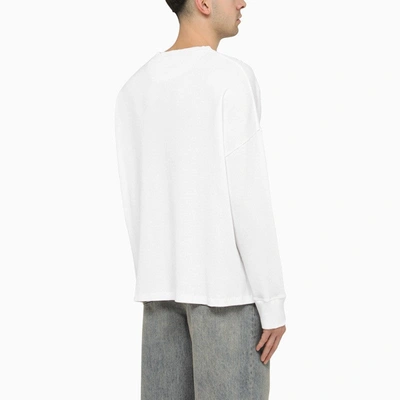 Shop Loewe White Long-sleeved T-shirt With Anagram Men