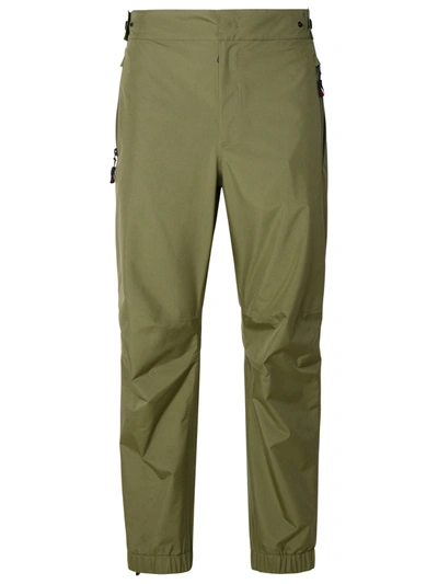 Shop Moncler Grenoble Green Polyester Pants Man