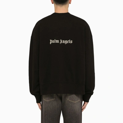 Shop Palm Angels Black Crewneck Sweatshirt With Logo Men