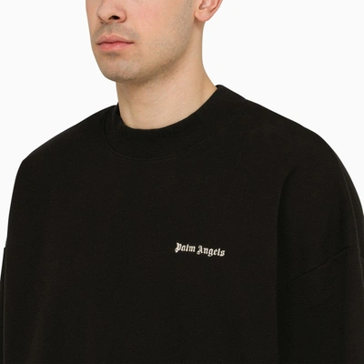 Shop Palm Angels Black Crewneck Sweatshirt With Logo Men