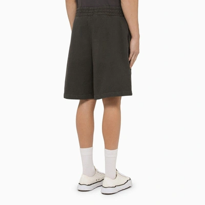 Shop Palm Angels Grey Cotton Bermuda Shorts With Print Men In Gray