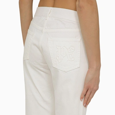 Shop Palm Angels White Cotton Trousers Women