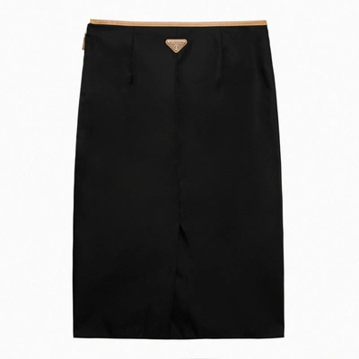 Shop Prada Black Re-nylon Pencil Skirt Women