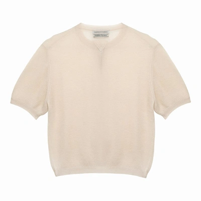 Shop Prada Desert-coloured Cashmere Cardigan Sweater Women In Cream