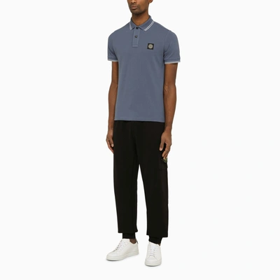 Shop Stone Island Aviation Coloured Short-sleeved Polo Shirt With Logo Men In Blue