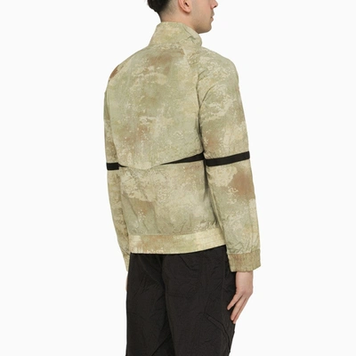 Shop Stone Island Beige Nylon Zipped Jacket Men In Multicolor