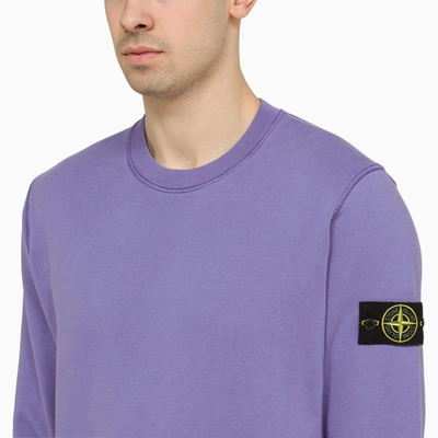 Shop Stone Island Lavander Sweatshirt With Logo Men In Blue