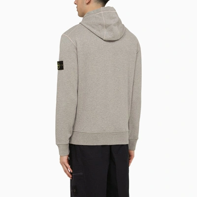Shop Stone Island Melange Grey Sweatshirt Hoodie With Logo Men In Gray
