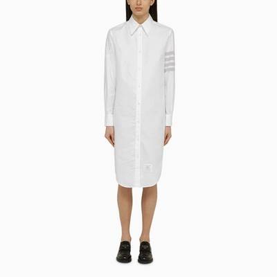 Shop Thom Browne White Cotton Chemisier Dress Women