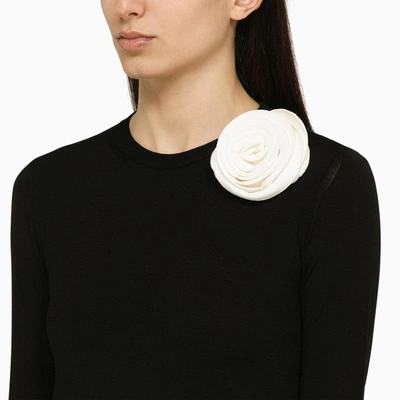 Shop Valentino Black Jersey With Flower Detail Women