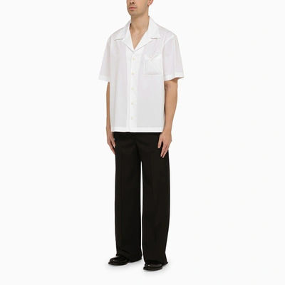 Shop Valentino White Cotton Shirt With Vlogo Men