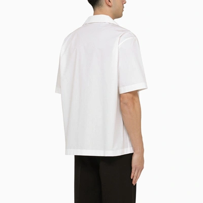 Shop Valentino White Cotton Shirt With Vlogo Men