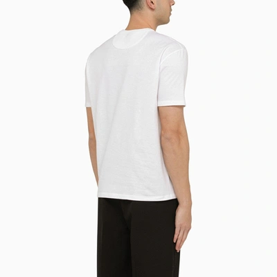 Shop Valentino White Cotton T-shirt With Embroidery Men
